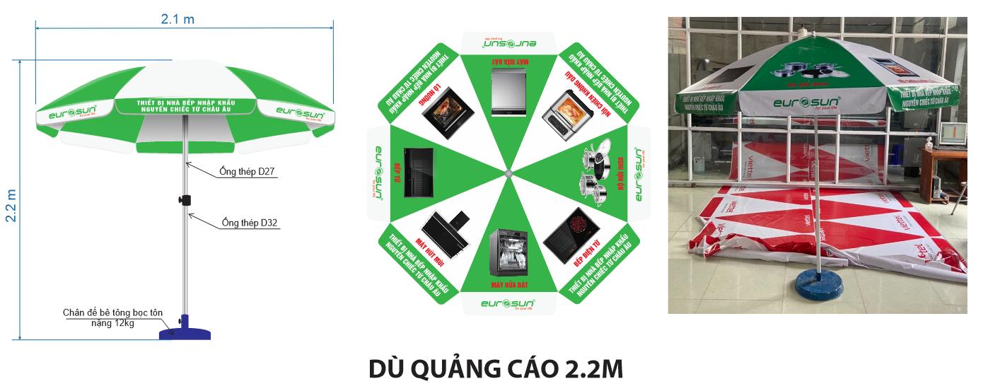 Dù quảng cáo 2.2m 