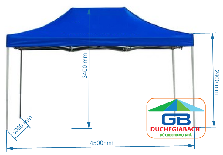 Nhà bạt di động 3x4.5m