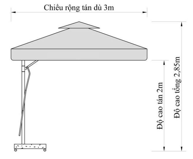 Lệch tâm vuông 3.0x3.0m VN